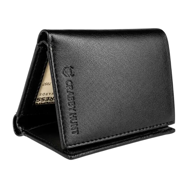 Crabby_Hunt_Genuine_Leather_Tri_Fold_Wallet_For_Men_Wallet_With_Id_Window_Coin_Pocket_Card_Slots_Black_Default_Title