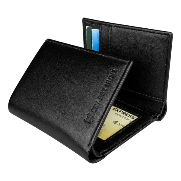 Crabby_Hunt_Genuine_Leather_Tri_Fold_Wallet_For_Men_Wallet_With_Id_Window_Coin_Pocket_Card_Slots_Black_Default_Title