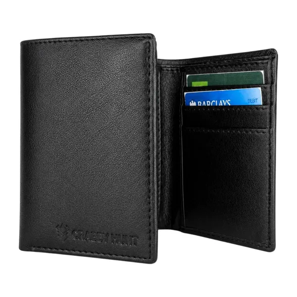 Crabby_Hunt_Genuine_Leather_Tri_Fold_Wallet_For_Men_Wallet_With_Id_Window_Coin_Pocket_Card_Slots_Black_Default_Title