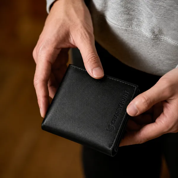 Crabby_Hunt_Genuine_Leather_Tri_Fold_Wallet_For_Men_Wallet_With_Id_Window_Coin_Pocket_Card_Slots_Black_Default_Title