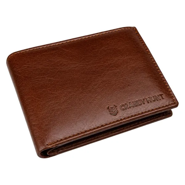Crabby_Hunt_Genuine_Leather_Wallet_For_Men_Brown_Bifold_Wallet_With_Coin_Pocket_Card_Slots_Default_Title