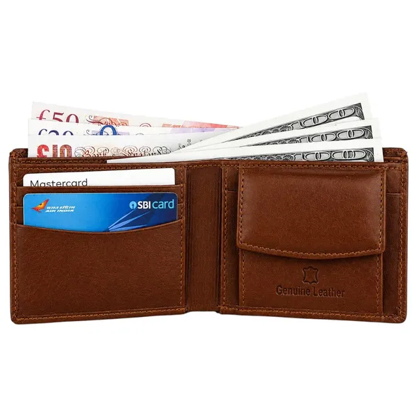 Crabby_Hunt_Genuine_Leather_Wallet_For_Men_Brown_Bifold_Wallet_With_Coin_Pocket_Card_Slots_Default_Title