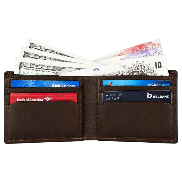 Crabby_Hunt_Genuine_Leather_Slim_Bifold_Wallet_For_Men_Dark_Brown_Wallet_With_Multiple_Card_Slots_Default_Title
