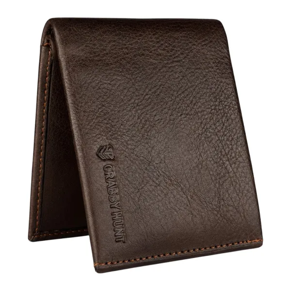 Crabby_Hunt_Genuine_Leather_Slim_Bifold_Wallet_For_Men_Dark_Brown_Wallet_With_Multiple_Card_Slots_Default_Title