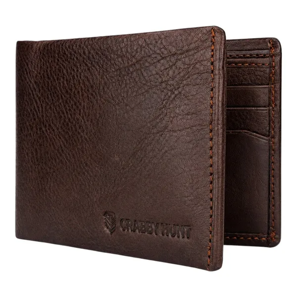 Crabby_Hunt_Genuine_Leather_Slim_Bifold_Wallet_For_Men_Dark_Brown_Wallet_With_Multiple_Card_Slots_Default_Title