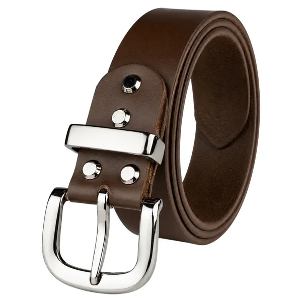 Crabby_Hunt_Premium_Smooth_Brown_Leather_Belt_With_Gunmetal_Round_Buckle_High_Shine_Metal