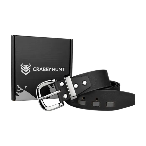 Crabby_Hunt_Genuine_Leather_Belt_For_Men_Black_Casual_Belt_With_Cutout_Design_Polished_Metal_Buckle