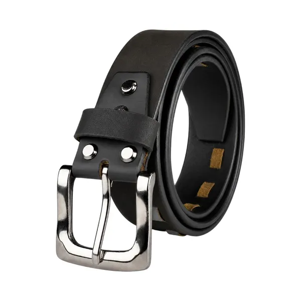 Crabby_Hunt_Black_Genuine_Leather_Belt_For_Men_Silver_Pin_Buckle_Modern_Cut_Out_Design