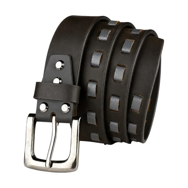 Crabby_Hunt_Black_Genuine_Leather_Belt_For_Men_Silver_Pin_Buckle_Modern_Cut_Out_Design