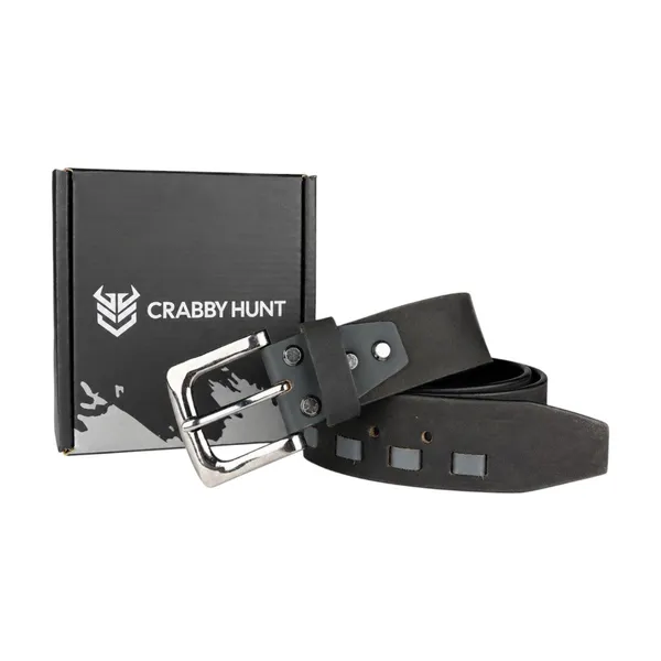 Crabby_Hunt_Black_Genuine_Leather_Belt_For_Men_Silver_Pin_Buckle_Modern_Cut_Out_Design