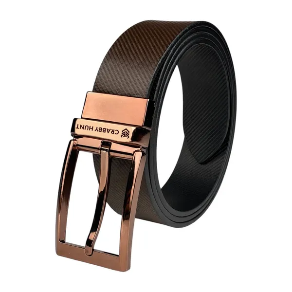 Crabby_Hunt_Premium_Leather_Belt_Wallet_Combo_Set_Drill_Square_Choco_Buckle_Belt_Black_Back_Pocket_Wallet