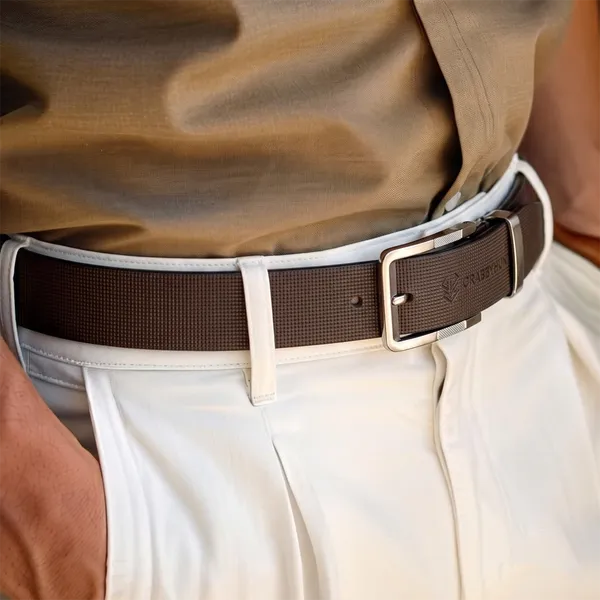 Crabby_Hunt_Men_S_Genuine_Leather_Belt_Brown_Square_Grid_Textured_Strap_With_Square_Metal_Buckle