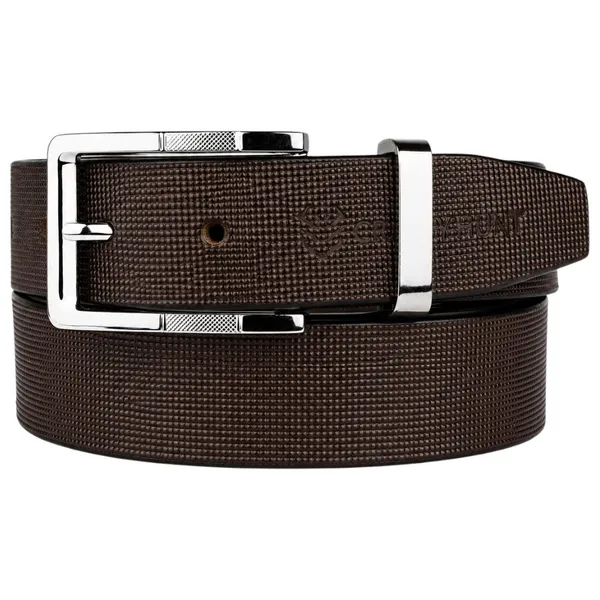 Crabby_Hunt_Men_S_Genuine_Leather_Belt_Brown_Square_Grid_Textured_Strap_With_Square_Metal_Buckle