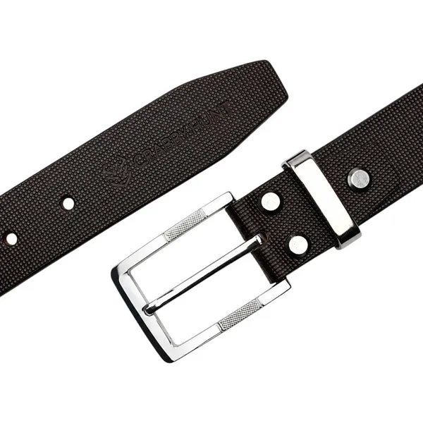 Crabby_Hunt_Men_S_Genuine_Leather_Belt_Brown_Square_Grid_Textured_Strap_With_Square_Metal_Buckle