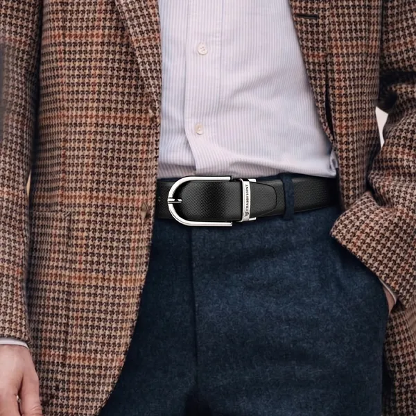 Crabby_Hunt_Reversible_Genuine_Leather_Belt_For_Men_Honey_Black_Silver_Round_Buckle_Formal_Casual_Belt