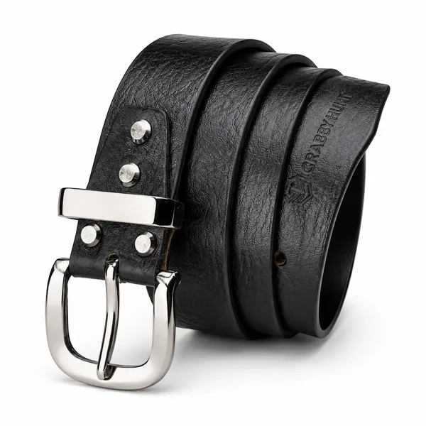 Crabby_Hunt_Men_S_Genuine_Leather_Belt_Black_Apollo_Strap_With_Gunmetal_Round_Buckle_Formal_Casual_Belt