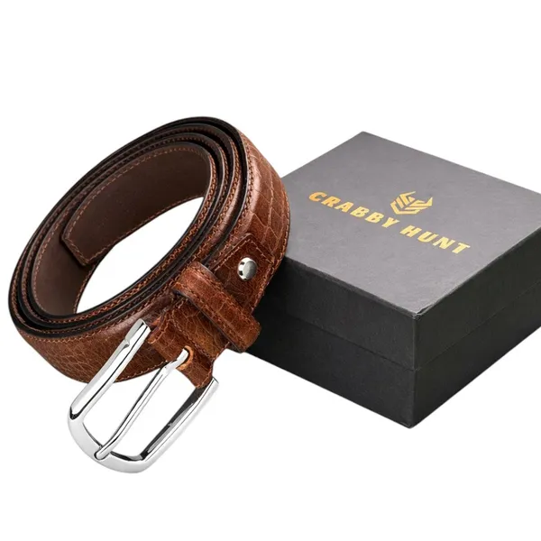 Crabby_Hunt_Men_S_Genuine_Leather_Belt_Wallet_Combo_Brown_Crocodile_Texture_Belt_With_Premium_Leather_Wallet_Gift_Set_For_Men_Formal_Casual