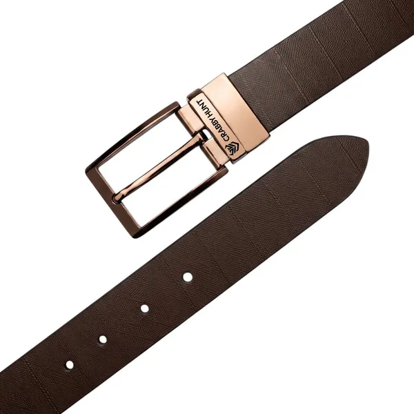 Men_S_Genuine_Leather_Belt_Textured_Brown_Leather_Belt_With_Rose_Gold_Buckle_Crabby_Hunt