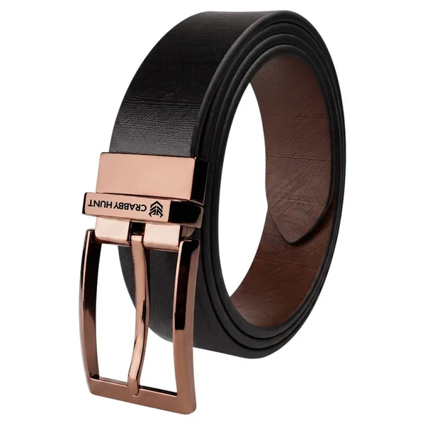Men_S_Genuine_Leather_Belt_Textured_Brown_Leather_Belt_With_Rose_Gold_Buckle_Crabby_Hunt