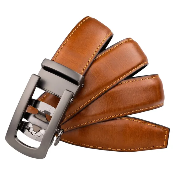 Crabby_Hunt_Men_S_Genuine_Leather_Auto_Lock_Belt_Choco_Brown_Grey_Ratchet_Buckle_35mm_Formal_Belt