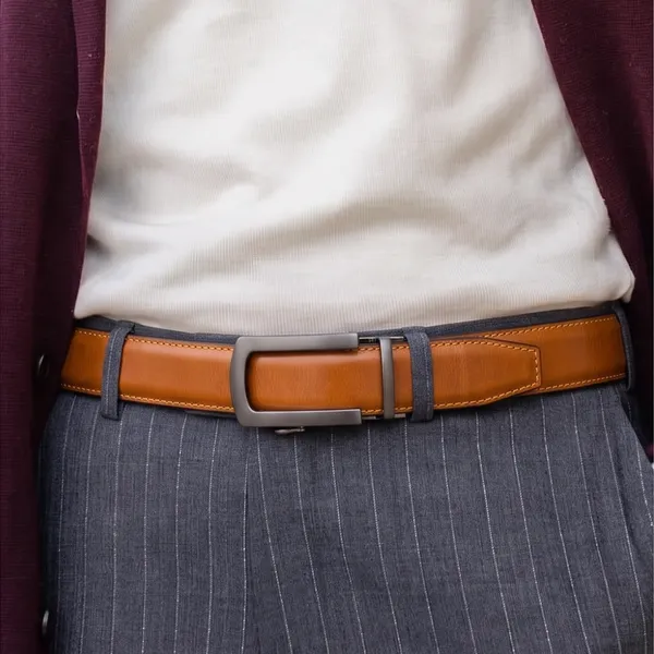 Crabby_Hunt_Men_S_Genuine_Leather_Auto_Lock_Belt_Choco_Brown_Grey_Ratchet_Buckle_35mm_Formal_Belt