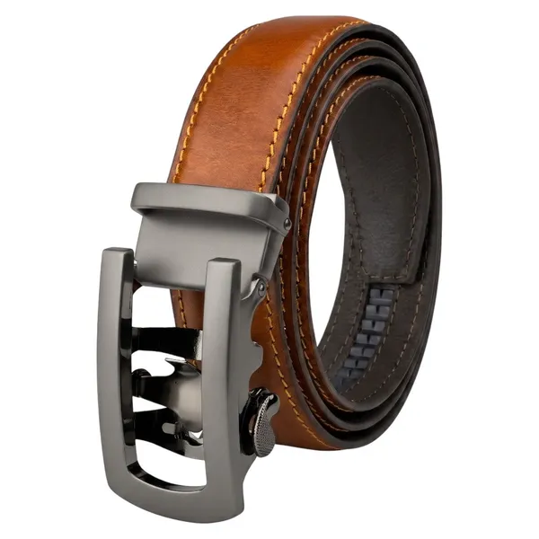 Crabby_Hunt_Men_S_Genuine_Leather_Auto_Lock_Belt_Choco_Brown_Grey_Ratchet_Buckle_35mm_Formal_Belt