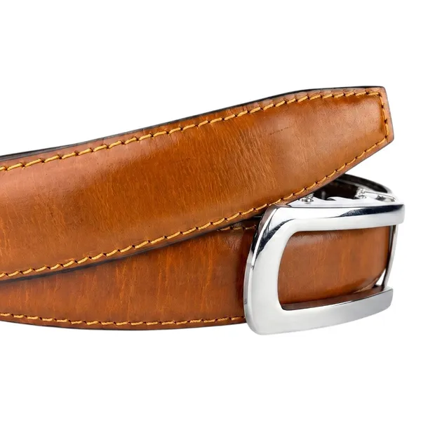 Tan_Tiger_Genuine_Leather_Auto_Lock_Belt_Silver_Buckle_Crabby_Hunt