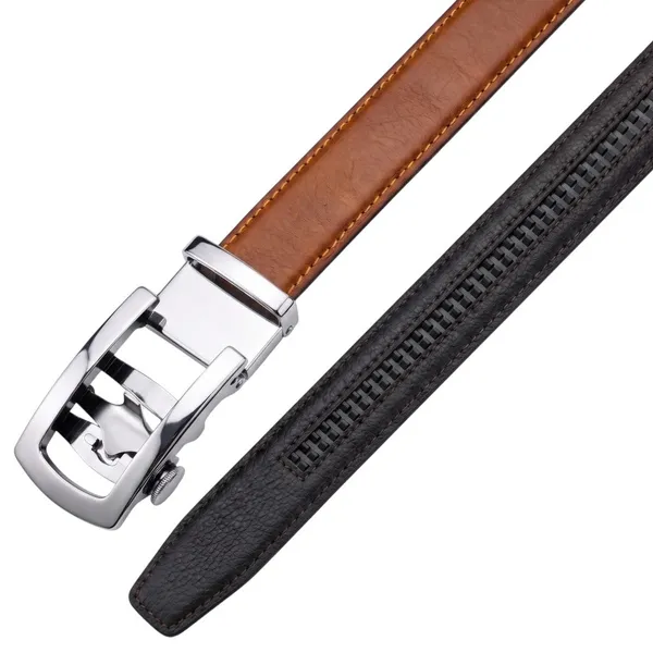 Tan_Tiger_Genuine_Leather_Auto_Lock_Belt_Silver_Buckle_Crabby_Hunt