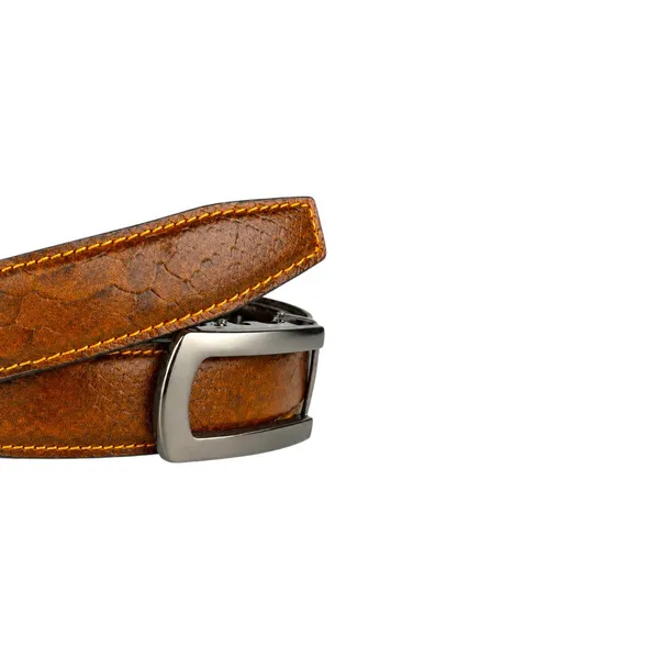 Crabby_Hunt_Men_S_Genuine_Leather_Auto_Lock_Belt_Brown_Python_Texture_Gunmetal_Ratchet_Buckle