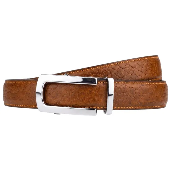 Crabby_Hunt_Men_S_Genuine_Leather_Auto_Lock_Belt_Brown_Python_Texture_Silver_Ratchet_Buckle_35mm