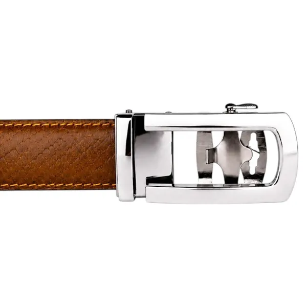 Crabby_Hunt_Men_S_Genuine_Leather_Auto_Lock_Belt_Brown_Python_Texture_Silver_Ratchet_Buckle_35mm