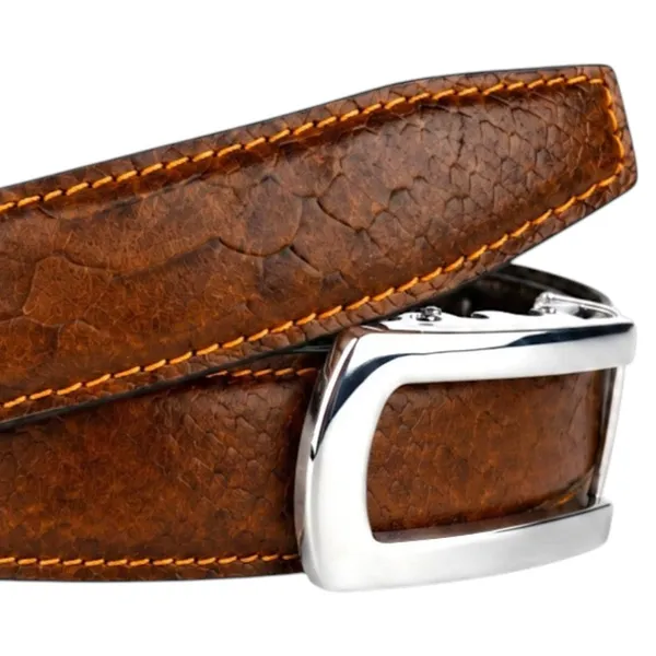 Crabby_Hunt_Men_S_Genuine_Leather_Auto_Lock_Belt_Brown_Python_Texture_Silver_Ratchet_Buckle_35mm