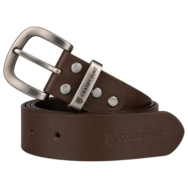 Crabby_Hunt_Classic_Brown_Leather_Belt_With_Grey_Round_Buckle