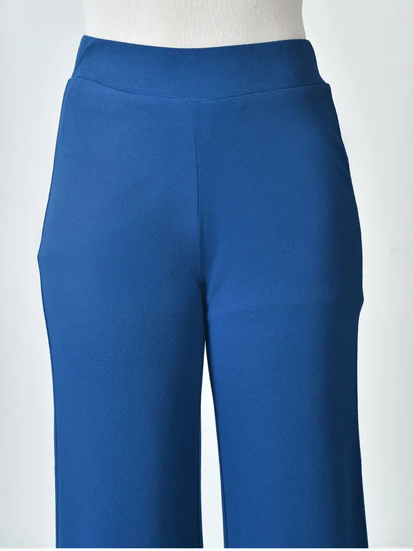 Women_S_High_Waist_Straight_Fit_Trousers_Stretchable_Korean_Pants_Blue