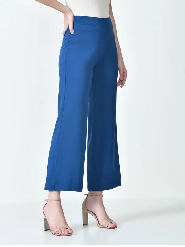 Women_S_High_Waist_Straight_Fit_Trousers_Stretchable_Korean_Pants_Blue