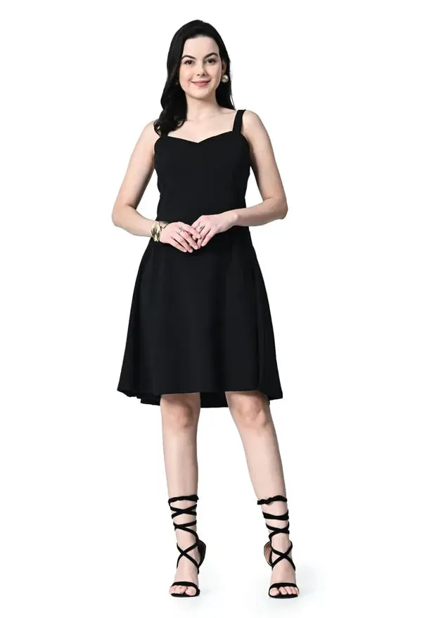 Women_S_Sweetheart_Neck_Sleeveless_Fit_Flare_Dress_Black_Black