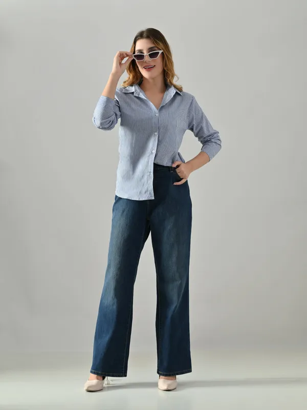 Owl_Mink_Women_S_Blue_Cotton_Striped_Shirt_Regular_Fit_Full_Sleeve