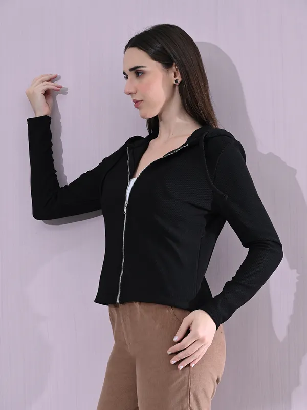 Cotton_Full_Sleeve_Hoddie_Women_Solid_Black_Hoodie_Jacket_Black