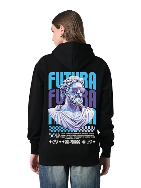 Women_S_Black_Printed_Pullover_Hoodie_Relaxed_Fit_Fleece_Kangaroo_Pocket_Black