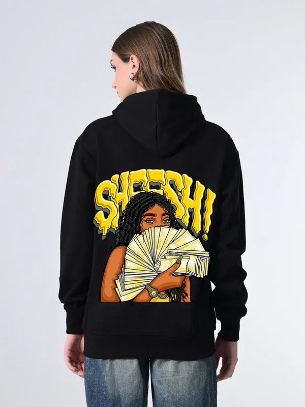 Women_S_Black_Printed_Hoodie_Soft_Fleece_Pullover_With_Kangaroo_Pocket_Black