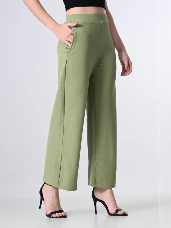 Solid_High_Waist_Stretchable_Trousers_For_Women_Pistachio