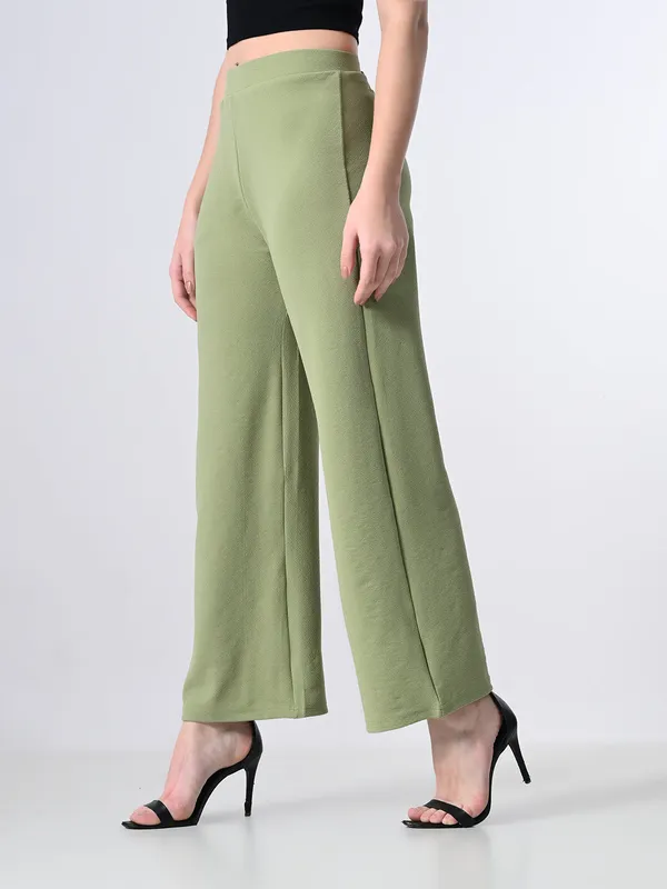 Solid_High_Waist_Stretchable_Trousers_For_Women_Pistachio