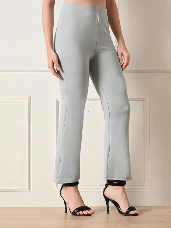 Slim_Fit_Bootcut_Casual_Pants_For_Women_Gray