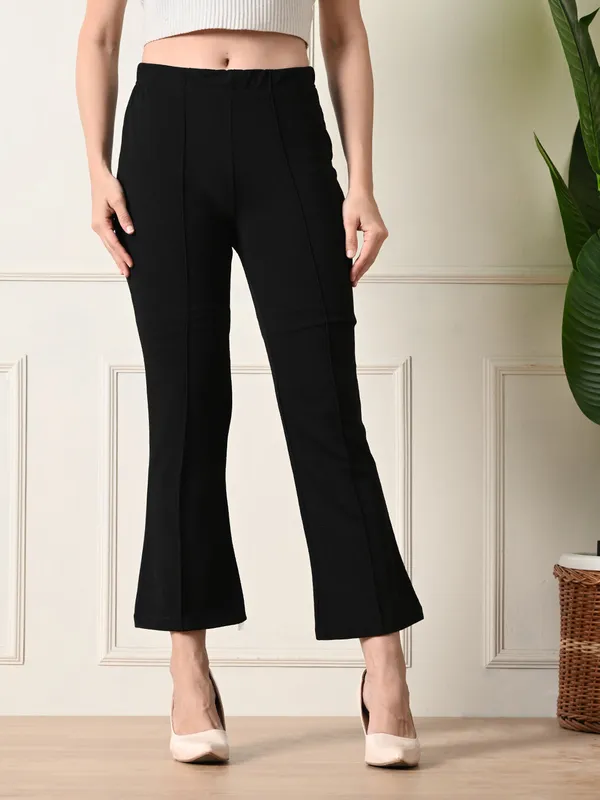 Women_S_Slim_Fit_Flared_Casual_Trousers_Black