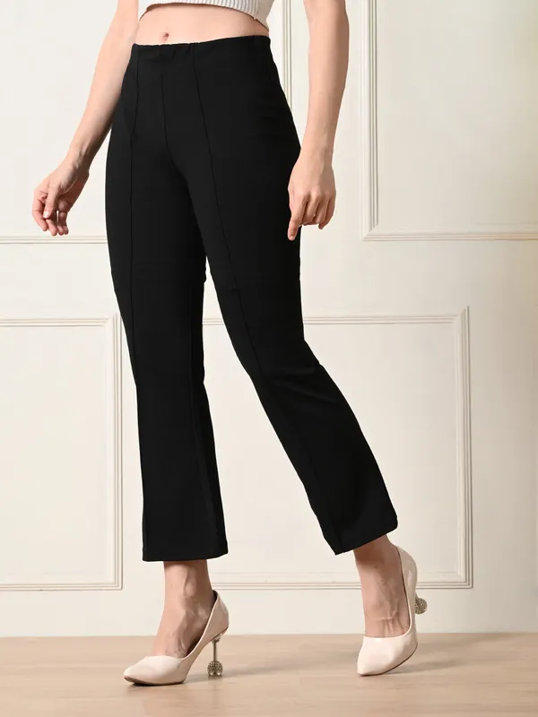 Women_S_Slim_Fit_Flared_Casual_Trousers_Black