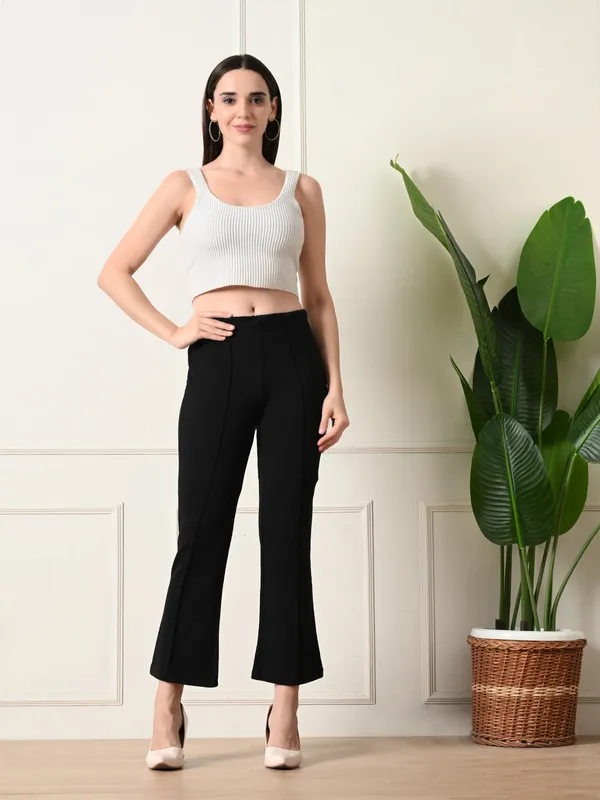 Women_S_Slim_Fit_Flared_Casual_Trousers_Black