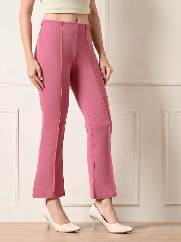 Slim_Fit_Flared_Pants_For_Women_Pink