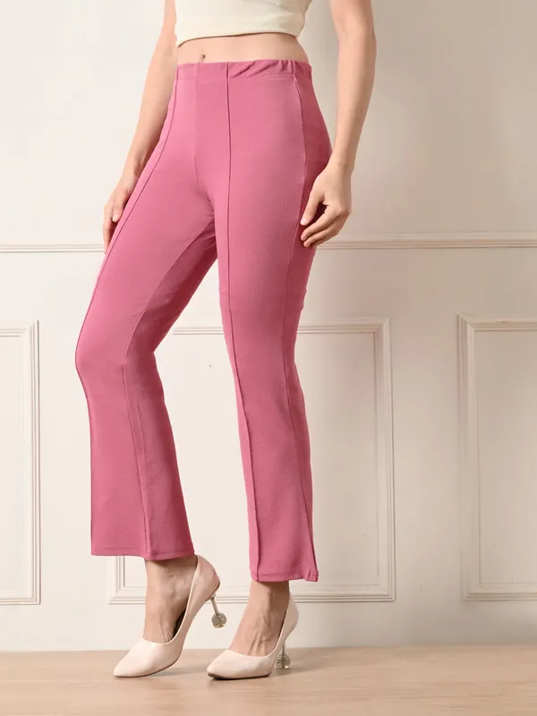 Slim_Fit_Flared_Pants_For_Women_Pink