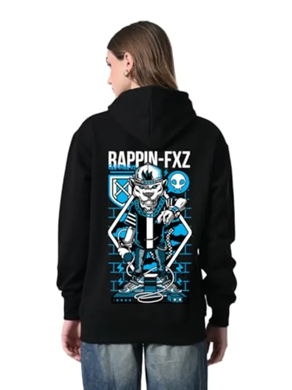 Owl_Mink_Women_S_Black_Printed_Hoodie_Fleece_Pullover_With_Pocket