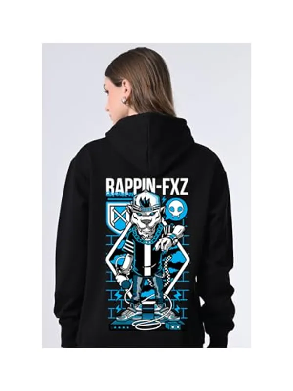Owl_Mink_Women_S_Black_Printed_Hoodie_Fleece_Pullover_With_Pocket